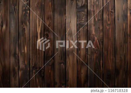木材の茶色の壁の板パネルのテクスチャの背景画像 116718328