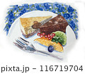 チーズケーキとガトーショコラ　手描き水彩 116719704