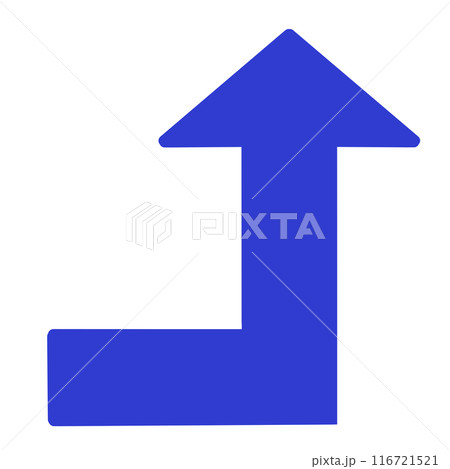 90度に曲がる矢印2(青)(線画なし) 90度に曲がる矢印2(青)(線画なし) 116721521