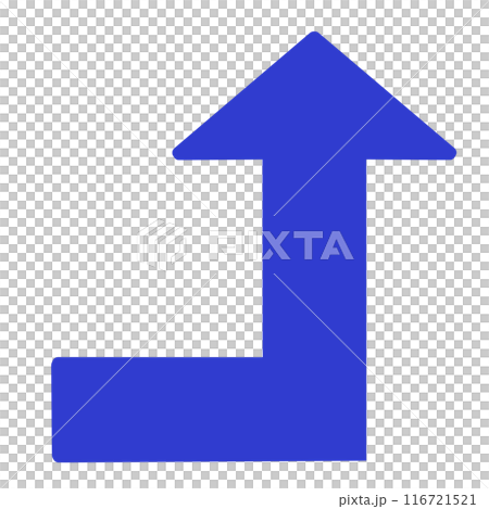 90度に曲がる矢印2(青)(線画なし) 90度に曲がる矢印2(青)(線画なし) 116721521