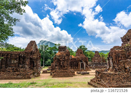 ベトナム　ヒンドゥーの神々を祀るチャンパ王国の聖地のミーソン遺跡と聖山マハーパルヴァタ 116721526