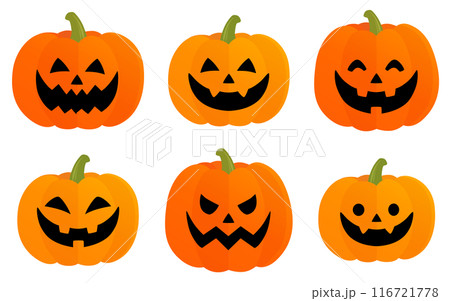 ハロウィンのかぼちゃセット_ベクターイラスト 116721778