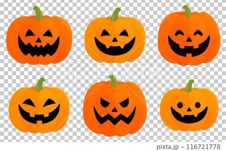 ハロウィンのかぼちゃセット_ベクターイラスト 116721778