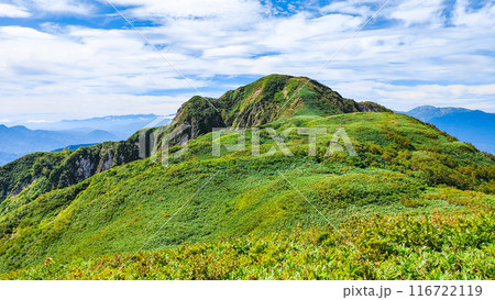 夏の雨飾山登山（笹平と雨飾山山頂） 116722119