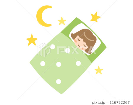 眠る子どもや人をイメージしたイラスト 116722267