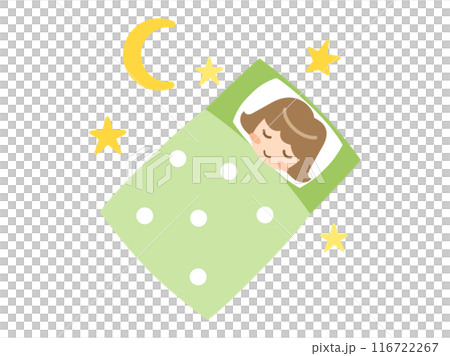 眠る子どもや人をイメージしたイラスト 116722267