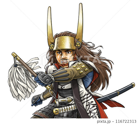 采配を振るう戦国武将の石田三成 116722313