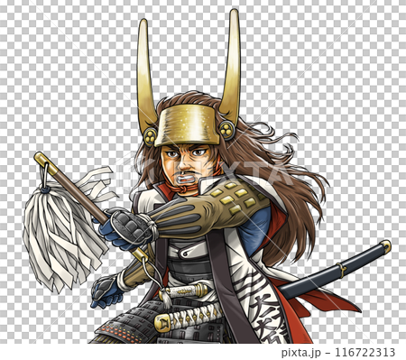 采配を振るう戦国武将の石田三成 116722313