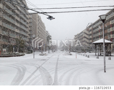 雪の積もった歩道 116722653