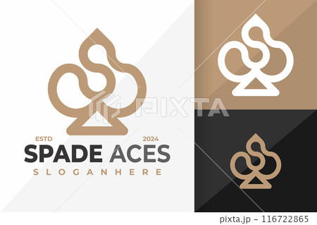 Letter S Spade ace Logo design vector symbol icon illustration 116722865