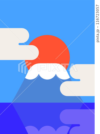 富士山と霞のベクターイラスト 116723057