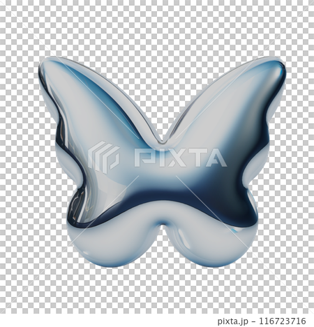 Metallic butterfly icon 116723716