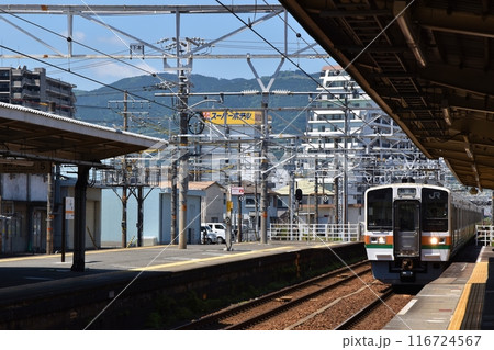 富士駅に入る東海道線 静岡 富士駅に入る東海道線 静岡 116724567