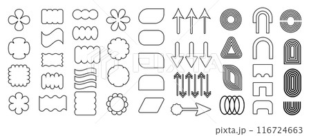 Brutal figure. Brutalist modern contemporary figure. Abstract geometric shapes and icons. Swiss design aesthetic. 116724663
