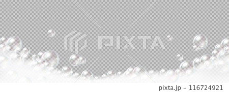 Realistic vector illustration of soap foam bubble 116724921