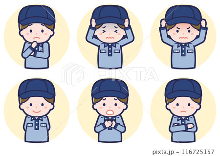 男性郵便配達員のポーズセット_05 116725157