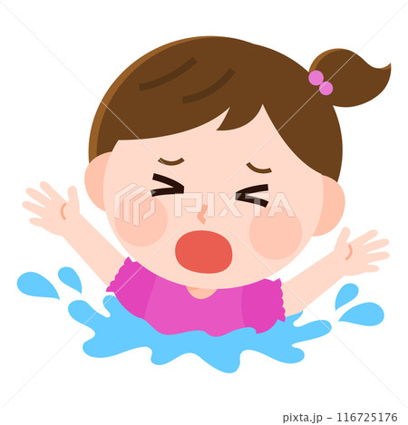 溺れてもがく女の子 水難事故 着衣 イラスト 溺れてもがく女の子 水難事故 着衣 イラスト 116725176