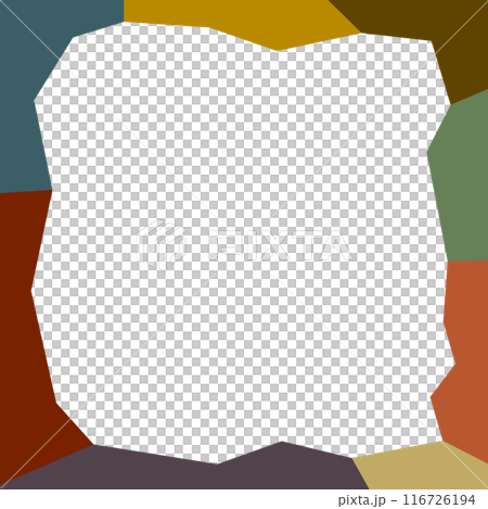 Simple geometric frame in earth tones, square 116726194