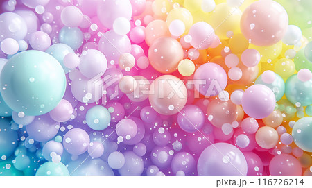 パステルカラーのボールの背景 　AI生成画像 116726214