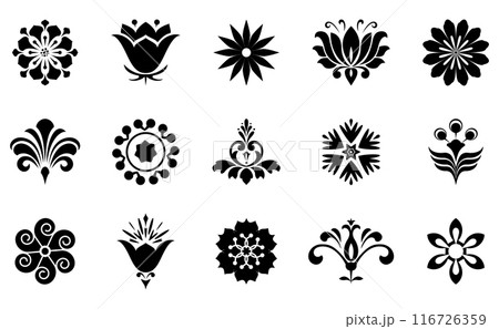 Flowers icon set. Flowers isolated on transparent background. Flowers in modern simple. Cute round flower plant nature collection. Vector illustrator Flowers icon set. Flowers isolated on transparent background. Flowers in modern simple. Cute round flower plant nature collection. Vector illustrator 116726359