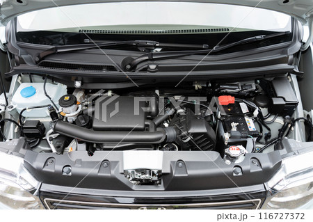 軽自動車のエンジンルーム HONDA Nワゴン 軽自動車のエンジンルーム HONDA Nワゴン 116727372