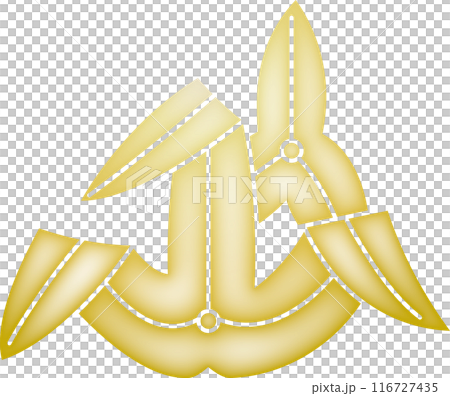 Family crest: Origami crane and iris [gold] 116727435