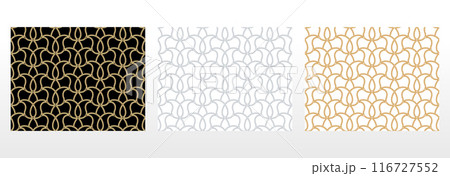 Collection of flower geometric patterns. Seamless vector backgrounds. Colored ornaments. Ornament for fabric, wallpaper, packaging. Decorative prints Collection of flower geometric patterns. Seamless vector backgrounds. Colored ornaments. Ornament for fabric, wallpaper, packaging. Decorative prints 116727552