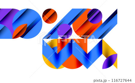 Neo memphis geometric pattern with circles, squares and lines. Pop art abstract background for covers, banners, flyers and posters and other templates 116727644