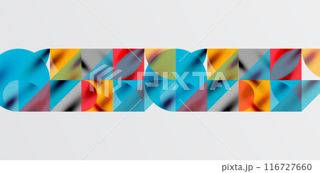 Triangles, round triangles and circles techno art. Vector Illustration For Wallpaper, Banner, Background, Card, Book Illustration, landing page Triangles, round triangles and circles techno art. Vector Illustration For Wallpaper, Banner, Background, Card, Book Illustration, landing page 116727660