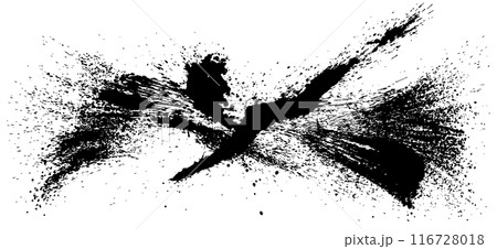 鳥 墨絵 手書きの毛筆イラスト 鳥 墨絵 手書きの毛筆イラスト 116728018