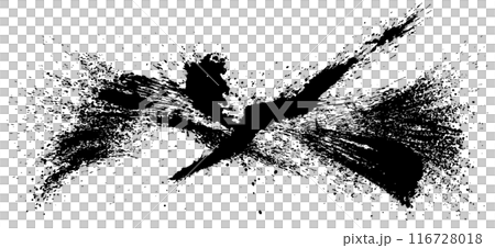 鳥 墨絵 手書きの毛筆イラスト 鳥 墨絵 手書きの毛筆イラスト 116728018