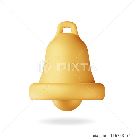 3D Notification bell icon isolated 3D Notification bell icon isolated 116728154