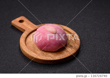 Delicious sweet chilled mochi desserts with fruit filling 116728740