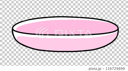 ゆるめシンプル浅め丸皿　ベタ塗り 116729899