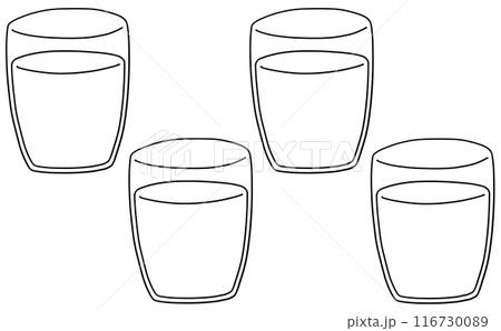 ゆるめシンプル飲み物セット　線画 116730089