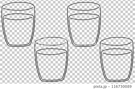 ゆるめシンプル飲み物セット　線画 116730089