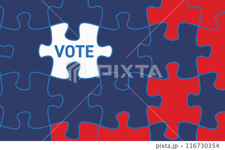 White empty puzzle with vote word. Your vote matters concept. 116730354