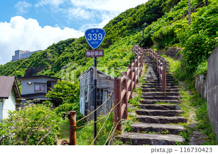 【青森県竜飛】自動車の通れない階段国道339号 116730423