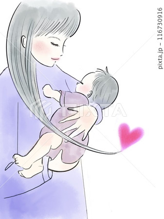 新生児を抱くお母さんのイラスト 116730916