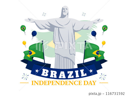 Happy Brazil Independence Day Vector Illustration on September 7 with Waving Flag and Ribbon in a National Holiday Flat Style Cartoon Background Happy Brazil Independence Day Vector Illustration on September 7 with Waving Flag and Ribbon in a National Holiday Flat Style Cartoon Background 116731592