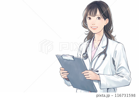 カルテを持つ白衣の女性 カルテを持つ白衣の女性 116731598