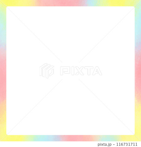 ふわふわしたレインボーカラフルフレーム 116731711