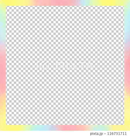 ふわふわしたレインボーカラフルフレーム 116731711