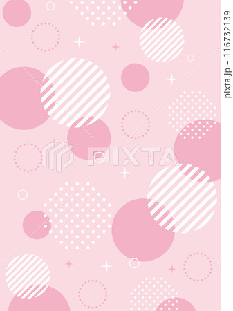 幾何学　メンフィス　背景　POP　水玉　キラキラ　ピンク 116732139
