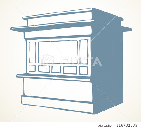 Shop stall. Vector drawing kiosk 116732335