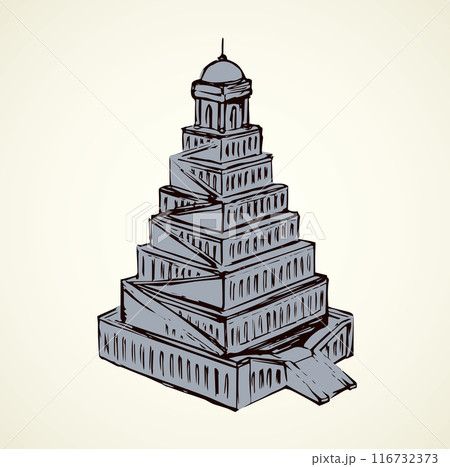 Tower of Babel. Vector drawing 116732373
