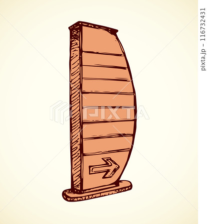 Blank gas station price sign. Vector drawing 116732431