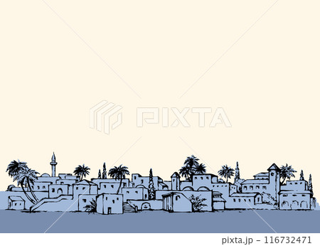 City in a desert. Vector drawing City in a desert. Vector drawing 116732471