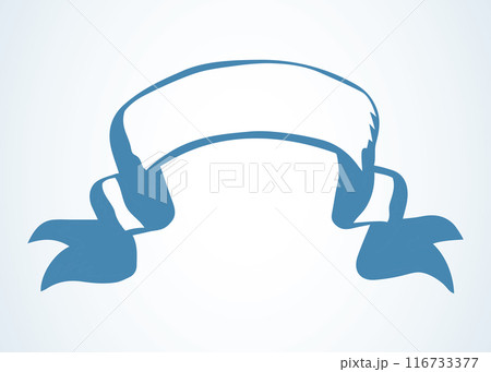 Waving banner for the inscription. Vector drawing Waving banner for the inscription. Vector drawing 116733377
