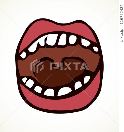 Open mouth. Larynx. Vector drawing 116733424